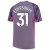 Camiseta de fútbol Portero Manchester City Ederson Segunda Equipación 23-24 - Hombre